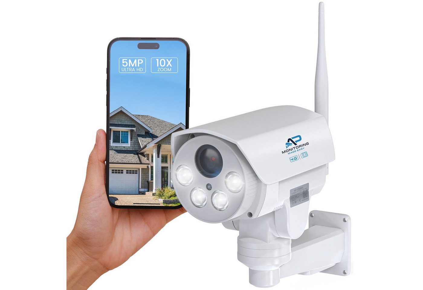 AP AP 10x Zoom 5MP PTZ Überwachungskamera mit SIM Karte P5065 Überwachungskamera (Außen, Innen) von AP