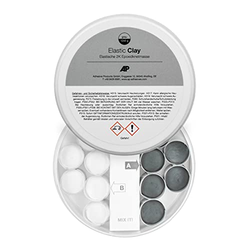 Elastic Clay – Elastische 2K Epoxidknetmasse, einzigartige Neuentwicklung, Reparaturanwendungen: Kleben, Abdichten, Isolieren, Modellieren (12x5 g) von AP