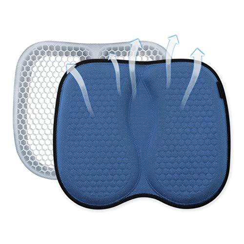 AP1US Gel Sitzkissen - Orthopädisch mit Atmungsaktive Gelkissen - Ergonomisches Design - Gelkissen Sitzkissen für Bürostuhl, Rollstuhl, Auto（Blau） von AP1US