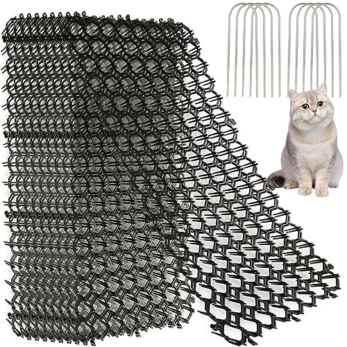 16 Stück Katzen-Katzen-Katzenmatte, 40,6 x 20,3 cm, Katzen-Spike hält Katzen dauerhaft aus dem Hof, Streichmatte mit Stacheln, Garten- und Innenmöbel, quadratische Katzenschreck für Theken, von APACALI