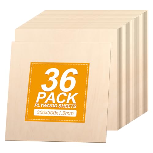 APACALI 36 Stück 300 x 300 x 1,5 mm Sperrholzplatten, dünne Lindenholzplatten, Sperrholzplatten, zuschneidbar, unlackierte Balsaholzplatten für Handwerk, Kunst, Malerei, DIY, Gravur und Heimdekoration APACALI 36 Stück 300 x 300 x 1,5 mm Sperrholzplatten, dünne Lindenholzplatten, Sperrholzplatten, zuschneidbar, unlackierte Balsaholzplatten für Handwerk, Kunst, Malerei, DIY, Gravur und Heimdekoration von APACALI