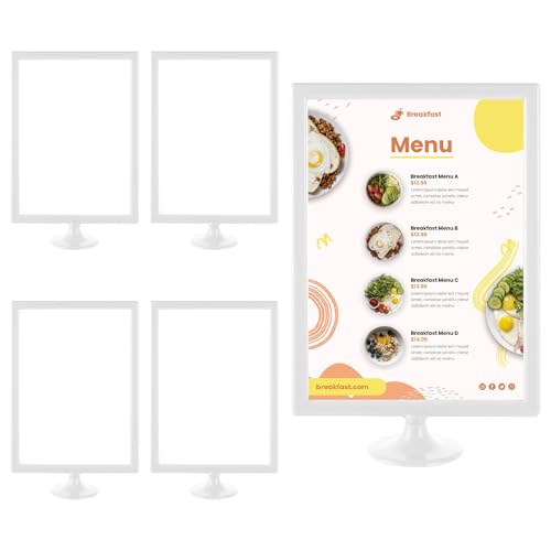 APACALI 5 Stück Doppelseitiger stehender Bilderrahmen, A4 Bilderrahmen Weiß Fotorahmen, Stehende Bilderrahmen mit Einsätzen und Sockel Photo Frame für Foto, Hochzeit, Party von APACALI