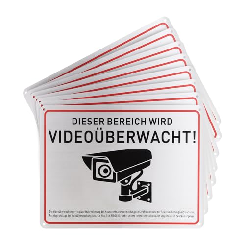 APACALI 8 Stück Schild Videoüberwachung, 15x20cm Aluminium Privatgrundstück Kameraüberwachung Achtung, Videoüberwachung Schild mit DSGVO Hinweis, Mit Selbstklebend und 4 Bohrlöcher APACALI 8 Stück Schild Videoüberwachung, 15x20cm Aluminium Privatgrundstück Kameraüberwachung Achtung, Videoüberwachung Schild mit DSGVO Hinweis, Mit Selbstklebend und 4 Bohrlöcher von APACALI
