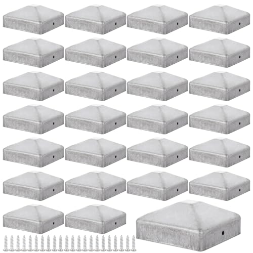APACALI Zaunpfostenkappen, 74 x 74 mm, Zaunpfostenaufsätze, Deckpfostenkappen, Zaunpfostenabdeckungen für Zaunpfosten, Schutz und Dekoration, Silber, 30 Stück APACALI Zaunpfostenkappen, 74 x 74 mm, Zaunpfostenaufsätze, Deckpfostenkappen, Zaunpfostenabdeckungen für Zaunpfosten, Schutz und Dekoration, Silber, 30 Stück von APACALI