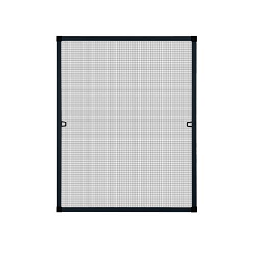 APANA - Fenster Fliegengitter mit Alurahmen & robustem Fiberglasgewebe - Insektenschutz Fenster mit umlaufender Bürstendichtung - Fliegennetz Fenster Montage ohne Bohren (80 x 100 cm | Anthrazit) von APANA