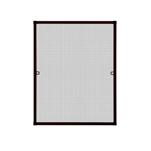 APANA - Fenster Fliegengitter mit Alurahmen & strapazierfähigem Fiberglasgewebe - Insektenschutz Fenster mit umlaufender Bürstendichtung - Fliegennetz Fenster Montage ohne Bohren (80 x 100 cm | Braun) von APANA