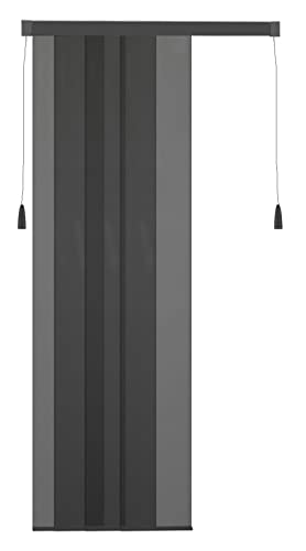 APANA - Premium Fiberglas Lamellenvorhang mit Seilzugsystem in der Farbe schwarz - Insektenschutz zum Zuschneiden für Türen bis 114cm x 220cm von APANA