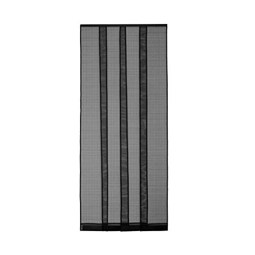 APANA Fliegengitter Tür Lamellenvorhang 100x220 cm – schwarzer Insektenschutz zum Zuschneiden aus Fiberglas – mit Klemmleiste, Klettband & Gewichten – ohne Bohren für Balkon- & Terrassentür von APANA