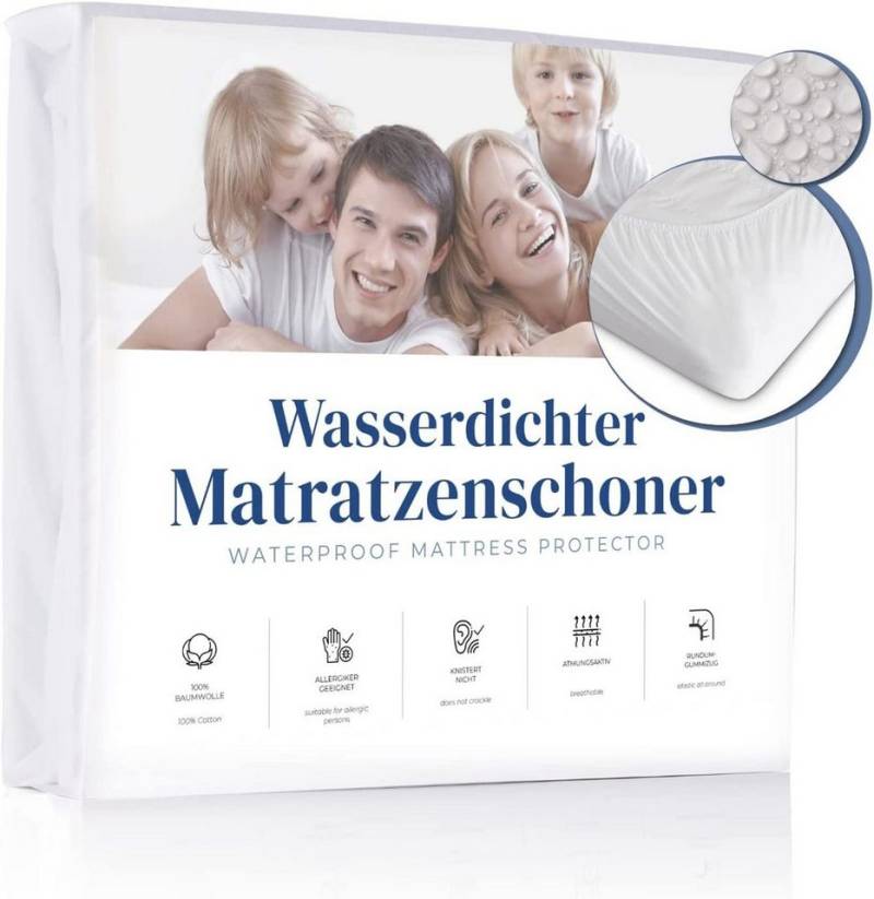 Matratzenschoner wasserdicht aus 100 % Jersey Baumwolle APARNA, Matratzenschoner bei 60°C waschbar, Matratzenschoner für Allergiker von APARNA