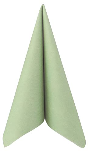 50 APARTina Servietten stoffähnlich Airlaid - UNI, Farbe:phalaris naturgrün, Größe:33x33 cm von APARTina