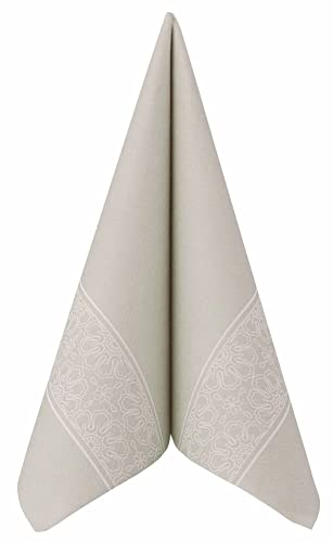 APARTina 50 Servietten Spitze 40x40 cm stoffähnlich Airlaid - SCARLETT, stoffähnliche graue Serviette Hochzeit Hochzeitsservietten (Warm Grau) von APARTina