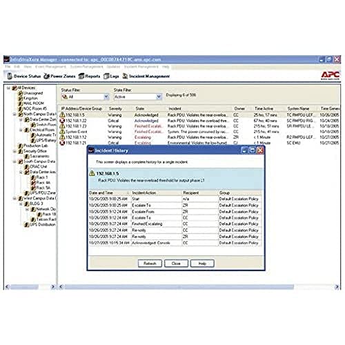 APC InfraStruXure Manager Incident Management Module - Lizenz - 1 Netzteil - für P/N: SU3000RMNET-1EW, SU5000R5XLT-TF3-TU, SUA2200RMXLI3U, SUA5000RMI5U, SUA750IX38 von APC by Schneider Electric