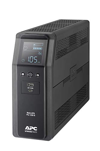 APC by Schneider Electric Back UPS PRO - BR1200SI - USV 1200VA (8 IEC Ausgänge, Multifunktionsdisplay, rein sinusförmiges Ausgangsignal) von APC by Schneider Electric
