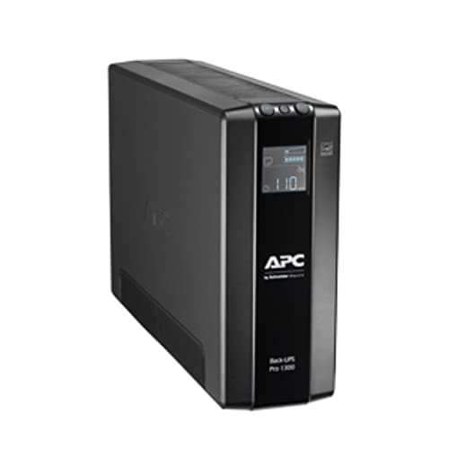 APC by Schneider Electric Back UPS PRO - BR1300MI - UPS 1300VA Leistung - MI modell (8 IEC Outlets, IEC - Kaltgeräte Ausgänge, LCD interface, 1GB Dataline protection) von APC