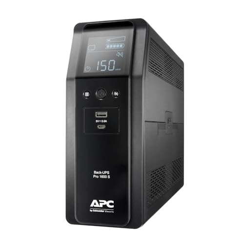 APC by Schneider Electric Back UPS PRO - BR1600SI - USV 1600VA (8 IEC Ausgänge, Multifunktionsdisplay, rein sinusförmiges Ausgangsignal) von APC by Schneider Electric