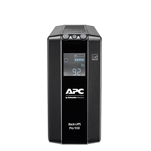 APC by Schneider Electric Back UPS PRO - BR900MI - UPS 900VA Leistung - MI modell (6 IEC Outlets, IEC - Kaltgeräte Ausgänge, LCD interface, 1GB Dataline protection) von APC