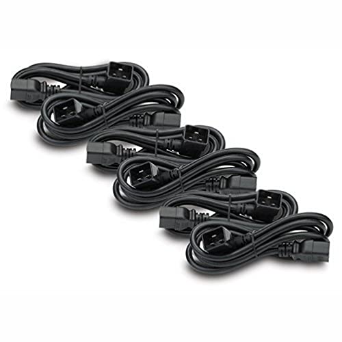 APC AP98896F Stromkabelkit (208/230 V Wechselstrom, IEC 320 EN 60320 C19 - IEC 320 EN 60320 C20, 90-Grad-Anschluss) 1,8 m schwarz von APC