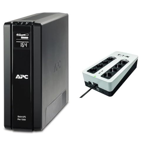 APC Back UPS PRO USV 1500VA Leistung - BR1500G-GR - inkl. 150.000 Euro Geräteschutzversicherung & Eaton 3S 850 DIN - 3S850D - Unterbrechungsfreie Stromversorgung (USV) von APC
