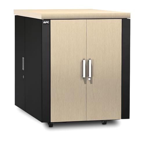 APC NetShelter CX Secure Soundproof Server Room in a Box Enclosure – Shock Packaging – Schrank – mit Stromverteilereinheit – Grau, Eiche – 18U – 19 Zoll (19") von APC