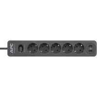 APC PME5U2B-GR Essential SurgeArrest Black 5 Ausgänge, 230 V, 2 USB-Ports von APC