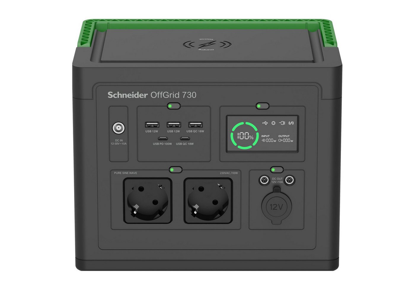 APC USV-Anlage Schneider OffGrid 730 - Tragbares kraftwerk - LCD, Lithium-Ionen, 2 CE von APC