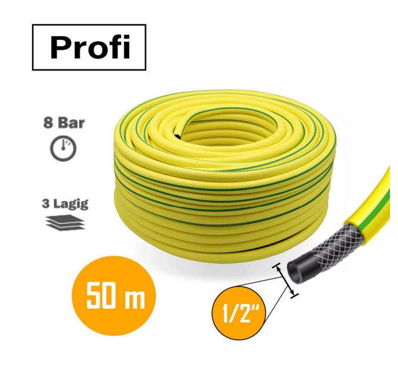 APD Schlauchtechnik Gartenschlauch Profi Gartenschlauch 1/2 Zoll 50m gelb von APD Schlauchtechnik