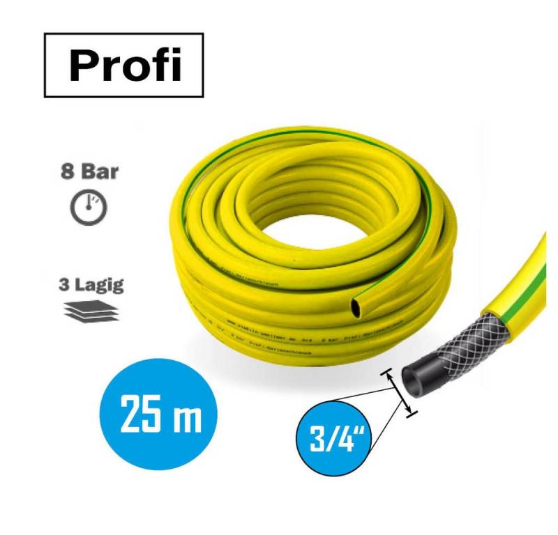 APD Schlauchtechnik Gartenschlauch Profi Gartenschlauch 3/4 Zoll 25m gelb von APD Schlauchtechnik
