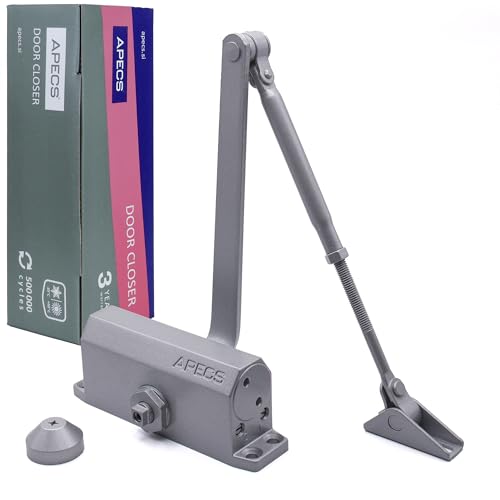 APECS Automatischer Hydraulik Türschließer innentür und haustür Breite türen bis 105 cm Gewicht bis 100 kg Silber von APECS