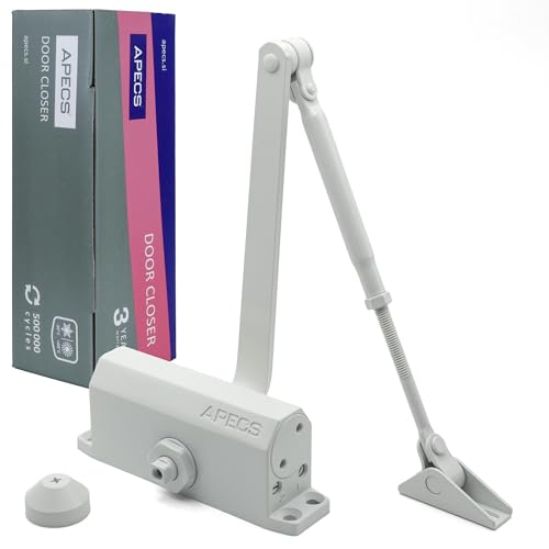 APECS Automatischer Hydraulik Türschließer innentür und haustür Breite türen bis 85 cm Gewicht bis 45 kg Weiß von APECS