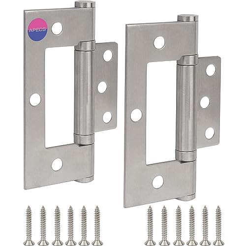 APECS Scharniere Edelstahl Scharniere Klappbar aus Edelstahl 304 für Holztüren & Zimmertüren Türscharnier 2-er Set Modell B2 INOX-100 * 70 * 2.5 von APECS
