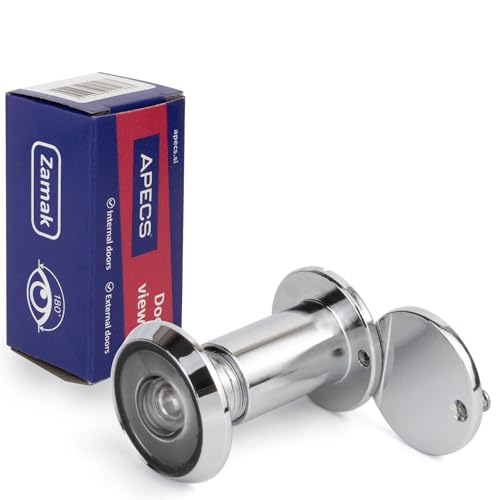 APECS Türspion mit Sichtschutz für Tür 25-40mm Bohrloch - Ø14mm Chromfarbe Türspionabdeckung Modell 6014/25-40-CR von APECS