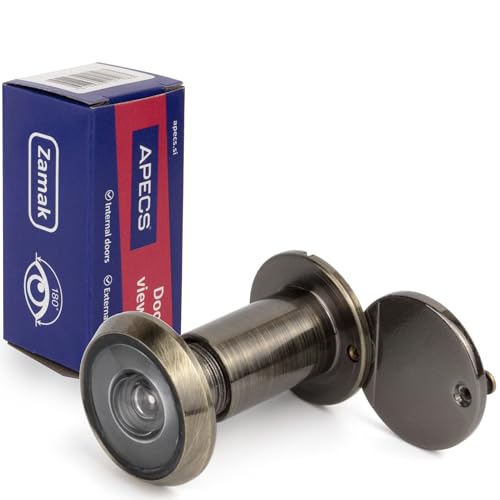 APECS Türspion mit Sichtschutz für Tür 25-40mm Bohrloch - Ø14mm Farbe bronze antik Türspionabdeckung Modell 6014/25-40-AB von APECS