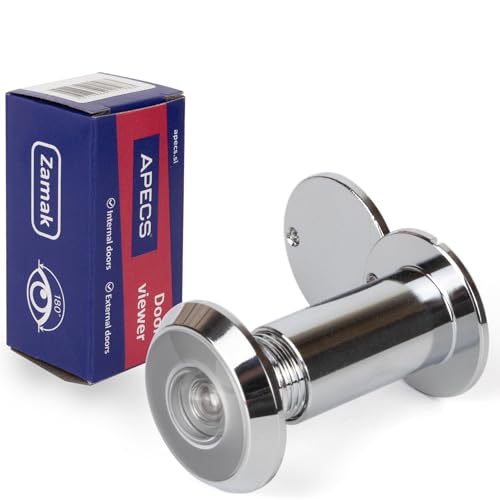 APECS Türspion mit Sichtschutz für Tür 35-60mm Bohrloch - Ø16mm Chromfarbe Türspionabdeckung Modell 6016/35-60-CR von APECS