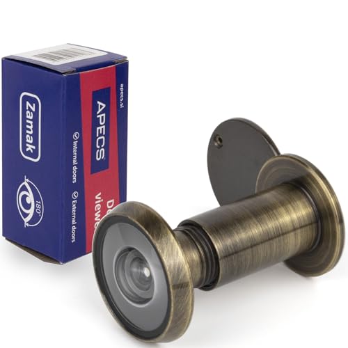 APECS Türspion mit Sichtschutz für Tür 35-60mm Bohrloch - Ø16mm Farbe bronze antik Türspionabdeckung Modell 6016/35-60-AB von APECS
