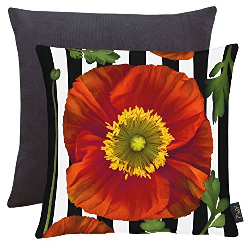 APELT Alexa 46X46 30 Kissenhülle, Polyester-Baumwolle, schwarz / weiß / rot, 46 x 46 x 0.3 cm von APELT