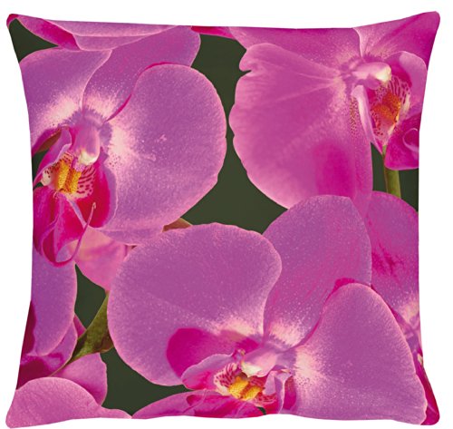 APELT Kissenhülle 4038 Farbe 90, moderner und trendiger Kissenbezug, hochwertige und schicke Zierkissenhülle mit Orchideen-Print in Pink, Größe 49 x 49 cm von APELT