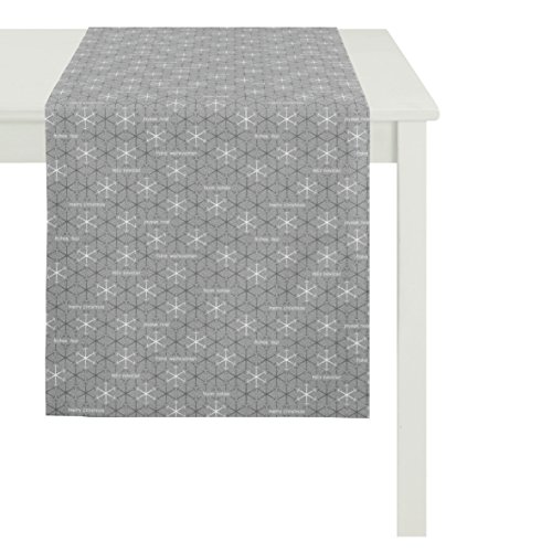 Apelt Läufer, Polyester, anthrazit/Silber, 48 x 140 x 0.2 cm von APELT