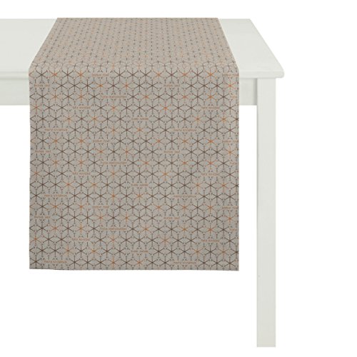 Apelt Läufer, Polyester, Gold/schwarz, 48 x 140 x 0.2 cm von APELT
