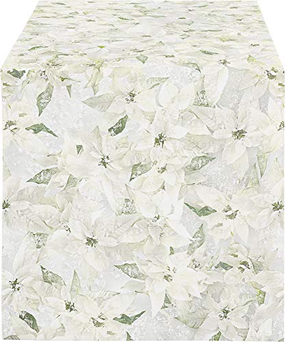 Apelt Tischläufer"Winterwelt" Satin weiß-grün Größe 48x140 cm von APELT