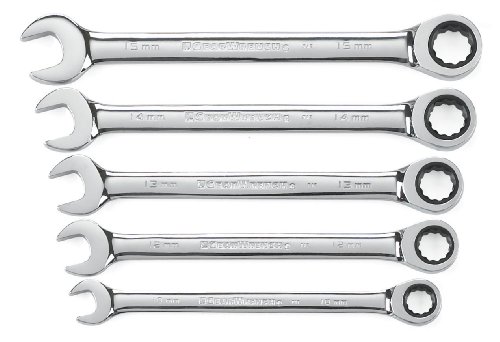 GEARWRENCH 93004D Ratschen-Kombinationsschlüssel-Set, metrisch, 12-kant, 5-teilig von GEARWRENCH