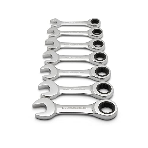 GearWrench 7-teiliges Ringmaulschlüssel-Set, 12-teilig, kurz, SAE – 9507D von GearWrench