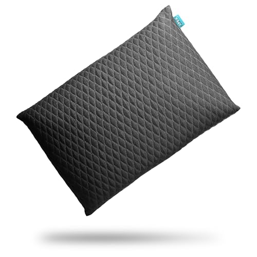 APEX Carbon Kissen mit Aktivkohle | 40 x 60 cm Memory Foam Nackenstützkissen | Atmungsaktiv & Kühlend gegen Schwitzen | für Rücken- und Seitenschläfer | Oeko-Tex Zertifiziert & Made in Europe von APEX sleep