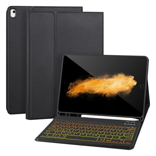 APHBZGE Tastatur Hülle für iPad 9/8/7. Generation 10,2 Zoll, abnehmbare Hülle mit Bluetooth-Tastatur für iPad 9. Generation 10,2 Zoll mit Stifthalter, automatisches Aufwachen/Aufwachen,Schwarz APHBZGE Tastatur Hülle für iPad 9/8/7. Generation 10,2 Zoll, abnehmbare Hülle mit Bluetooth-Tastatur für iPad 9. Generation 10,2 Zoll mit Stifthalter, automatisches Aufwachen/Aufwachen,Schwarz von APHBZGE