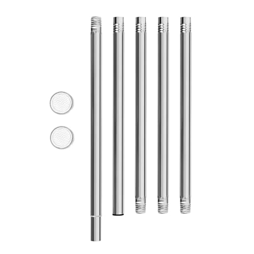 APHTOCF Verstellbarer Duschvorhangstange Ohne Bohren, Dehnbare Spleißen 304 Edelstahl Vorhangstange, Als Duschstange, Kleiderstange Oder Raumteiler, Silber(Size:19.3-30.3 in (49-77 cm),Color:Silber) von APHTOCF