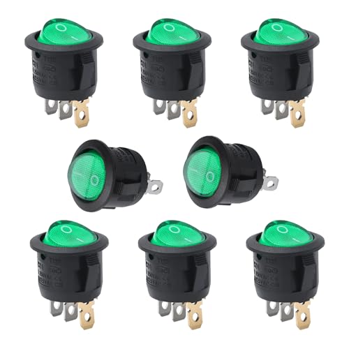 APIELE 8 Stück Wippschalter 3 Steckerpins DE-KCD1-5-101 (Grau) von APIELE
