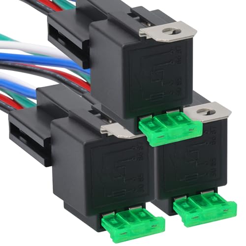 APIELE Schaltrelais, 12V Betriebsspannung ATO/ATC Flachsicherung 12V 30A 4-polige SPST-Relais für 12 AWG Hochleistungskabeln 3Stück von APIELE