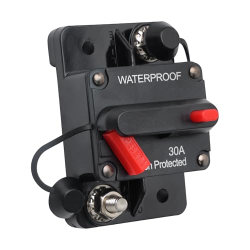 APIELE Schutzschalter mit Manuellen Reset Sicherungshalter 30A DC12-48V Auto Leistungsschalter Wasserdicht für Auto Boot-Trollmotor Marine von APIELE