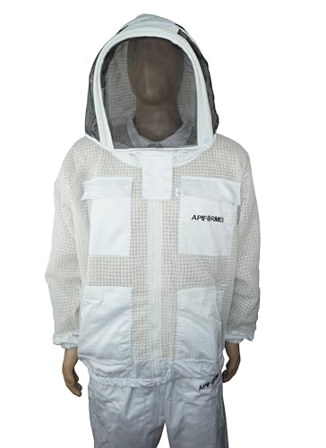 APIFORMERS DREI-Schicht-Luft - 3D- Schutzjacke - XXL -englische Schutzjacke mit Stehhaube - Rundumblick garantiert - Bienenzubehör - Imkereibedarf - Bienenschutz von APIFORMES