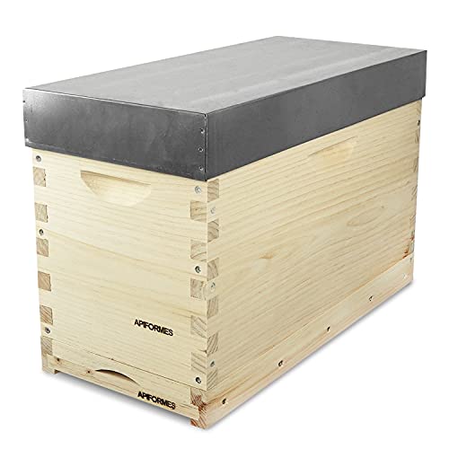 APIFORMES Ablegerkasten Langstroth aus Massivholz | 5 Rähmchen+Futterzarge+Dach | Bienen | Imkerei | Imkereibedarf von APIFORMES