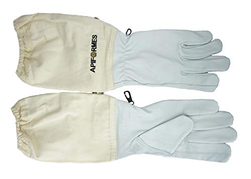 APIFORMES Imker Handschuhe aus Ziegenleder und Baumwolle - leicht Grau | Echtes Leder | Bienen Schtichschutz | Imker | Imkereibedarf | L von APIFORMES